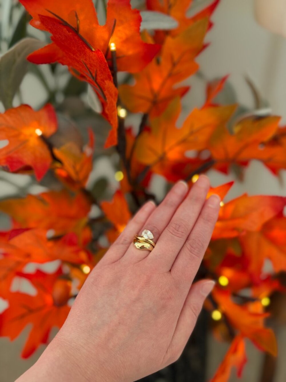 Pear Shaped Stackable Ring Set